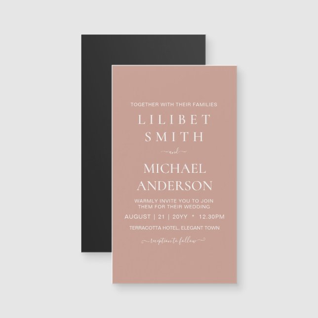 BUDGET Terracotta Monochrome Mariage (Devant / Derrière)