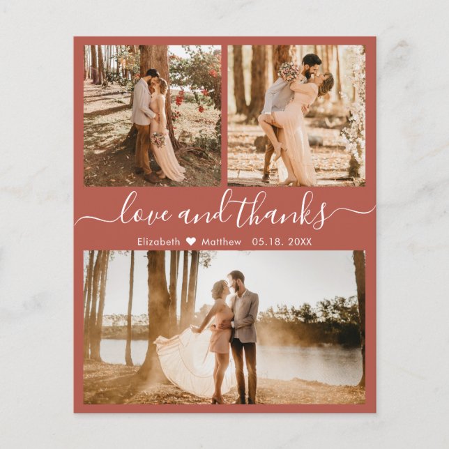 Budget Terracotta Photo Collage Mariage Merci (Devant)
