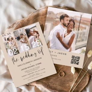 Budget Terracotta QR Code Faire-part de mariage
