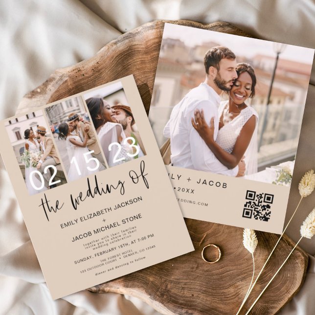 Budget Terracotta QR Code Faire-part de mariage (Créateur téléchargé)