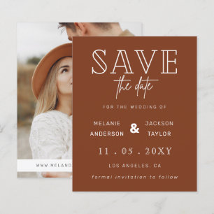 Budget Terracotta Rustic Photo Enregistrer La Date