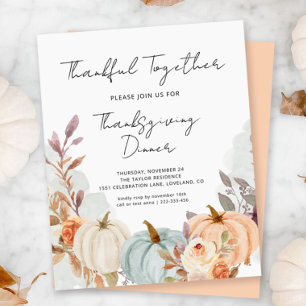 Budget Thanksgiving Dîner Citrouilles Invitation