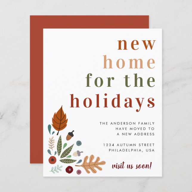 Budget Thanksgiving New Home Moving Faire-part (Devant / Derrière)