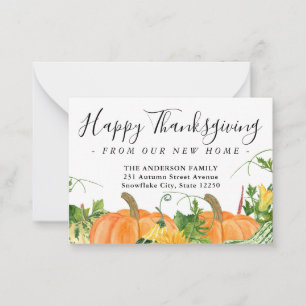 Budget Thanksgiving Nouvelle carte de déménagement