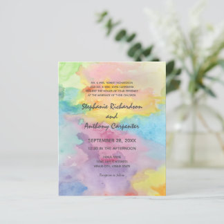 Budget Tie Dye Aquarelle Art coloré Mariage