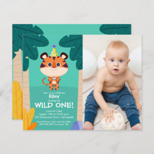 Budget Tiger Kid's Photo Anniversaire Invitations