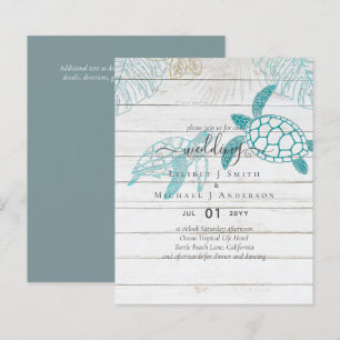 BUDGET Tortues de Mer Mariage Ligne d'Art Moderne
