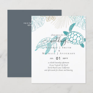 BUDGET Tortues de Mer Mariage Ligne d'Art Moderne