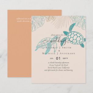 BUDGET Tortues de Mer Mariage Ligne Moderne Art