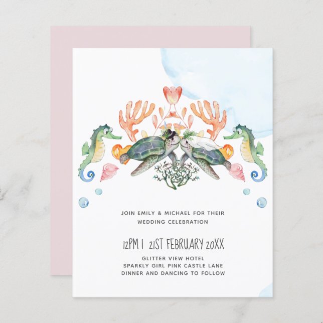 BUDGET Tortues de mer Mariage mariée et chambre (Devant / Derrière)