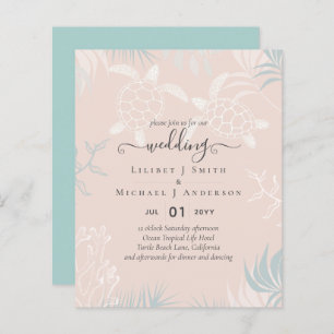 BUDGET Tortues de mer PLAGE Mariage Corail Turquoi