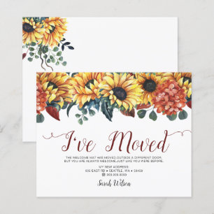 Budget Tournesol J'ai déménagé Faire-part de démén