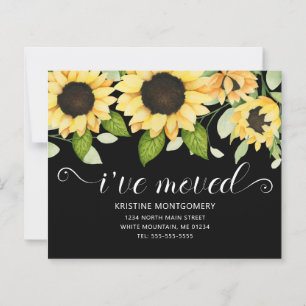 Budget Tournesol Jaune Floral sur Fond Noir en Mou