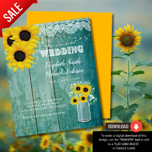 BUDGET Tournesol rustique Turquoise Mariage jaune
