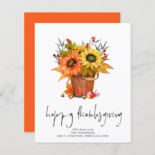 Budget Tournesols Baies Rouges Bonne Action de Grâ (Devant / Derrière)