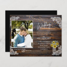BUDGET Tournesols rustiques Invitation Mariage pho