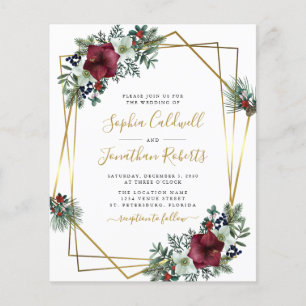 Budget Tout en un Amaryllis Pine Mariage Invitatio