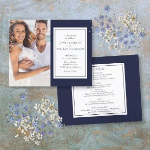 Budget Tout en un bleu marine photo de mariage Inv