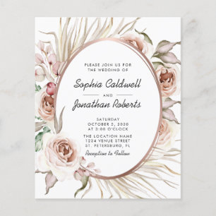 Budget Tout en un Boho Floral Foil Mariage Invitat