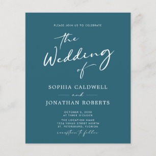 Budget Tout en un Calligraphie Mariage Turquoise I
