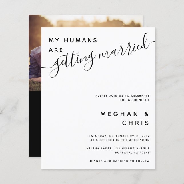 Budget tout en un code QR Faire-part de mariage (Devant / Derrière)