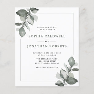 Budget tout en un Dusty Green Eucalyptus Mariage