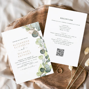 Budget tout en un Eucalyptus QR Code Mariage