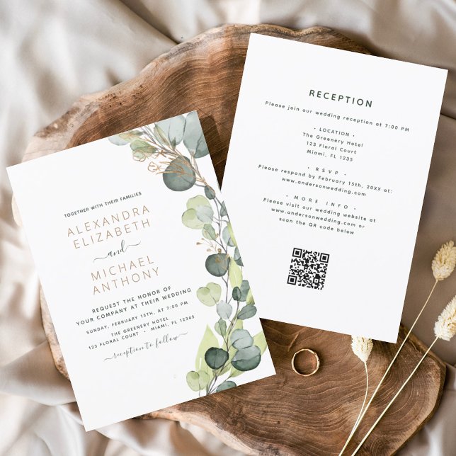 Budget tout en un Eucalyptus QR Code Mariage (Créateur téléchargé)