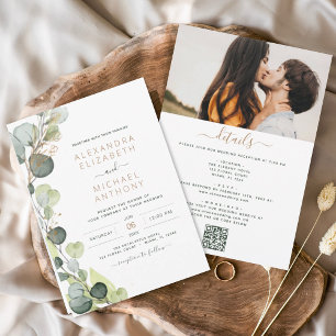 Budget tout en un Eucalyptus QR Code Mariage