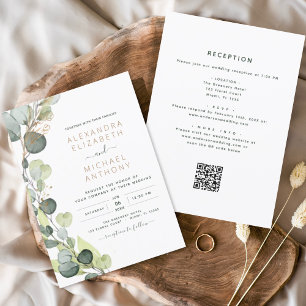Budget tout en un Eucalyptus QR Code Mariage