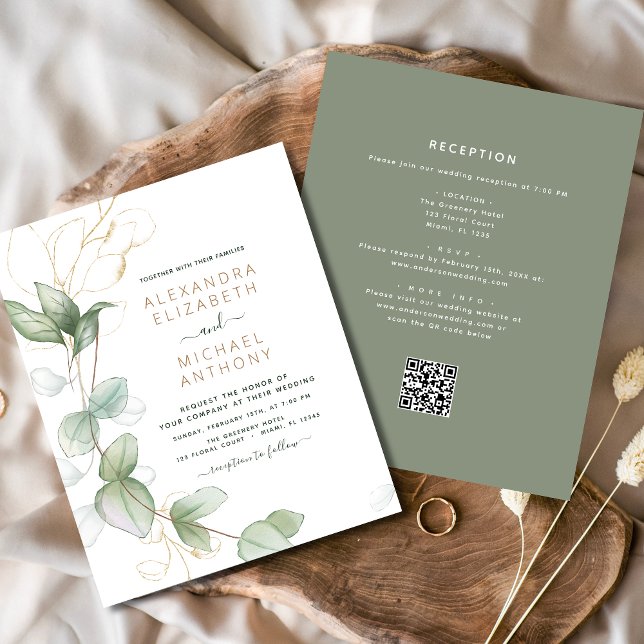 Budget tout en un Eucalyptus QR Code Mariage (Créateur téléchargé)