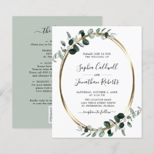 Budget Tout en un Eucalyptus Sage Mariage Invitati