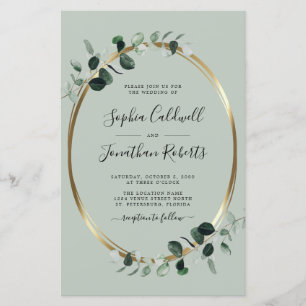 Budget Tout en un Eucalyptus Sage Mariage Invitati