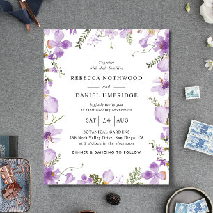 Budget Tout en un Faire-part de mariage Fleurs Lil