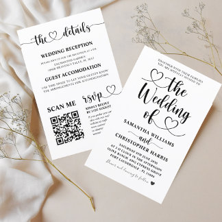 Budget tout en un Faire-part de mariage noir et bl