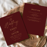 Budget tout en un Mariage d'or de Bourgogne<br><div class="desc">Présentation de notre Mariage d'or Typographie moderne Script Invitation : Faites une déclaration avec nos élégantes invitations de mariage avec typographie moderne et de luxueux accents noir et or. Conçues avec une attention minutieuse aux détails, ces invitations exsument le raffinement et le style, donnant le ton pour votre journée spéciale....</div>