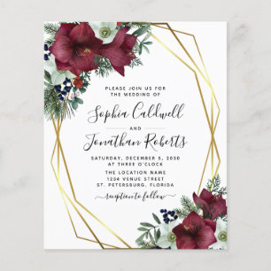 Budget Tout en un Mariage Floral Bourgogne Inviter