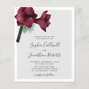 Budget Tout en un Mariage Floral Bourgogne Inviter