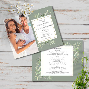 Budget tout en un mariage photo vert sauge