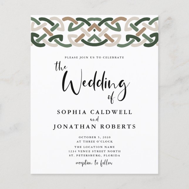 Budget tout en un noeud celtique Faire-part de mar (Devant)