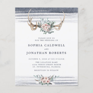 Budget Tout en un Rose et Antlers Mariage Invitati