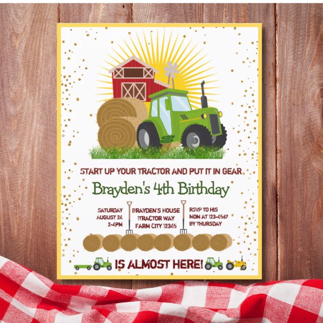 Budget Tracteur vert Camions Thème Anniversaire Fê (Budget Green Tractor Trucks Themed Birthday Party)