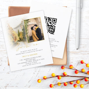 Budget Trees Photo QR Soirée Mariage Invitation