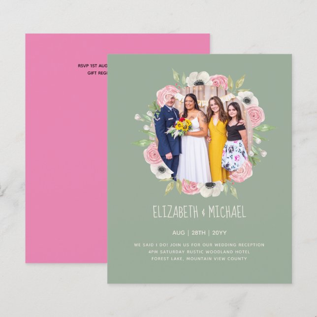 Budget Trending PHOTO Mariage Invitations de récep (Devant / Derrière)