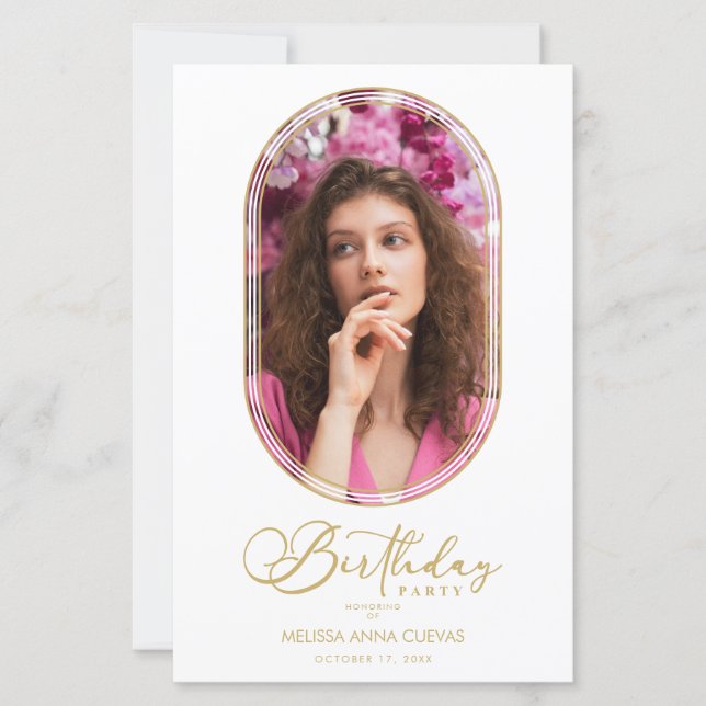 BUDGET Trendy Modern Oval Fake Golden Custom Photo (Devant)