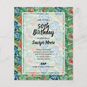 Budget Tropical 50e anniversaire Invitations