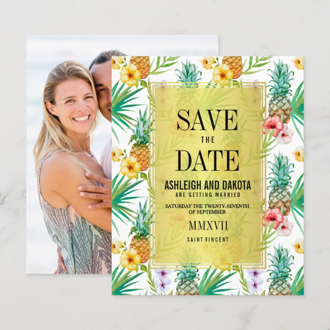 Budget Tropical Ananas & Hibiscus Enregistrer La D (Devant / Derrière)