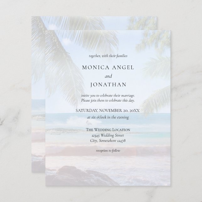 Budget Tropical Beach Palm VS 2 Mariage (Devant / Derrière)