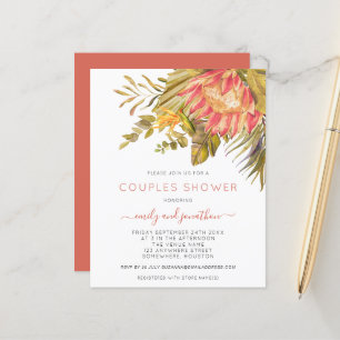 Budget Tropical Foliage Couples Douche Invitation