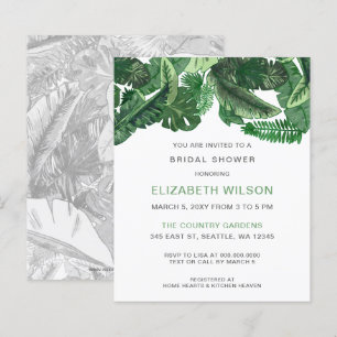 Budget Tropical Green Invitation à la douche nupti